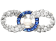 Sapphire Diamond and Pearl Brooch