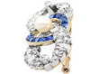 Sapphire Diamond and Pearl Brooch