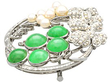 Vintage Chrysoprase and Pearl Brooch