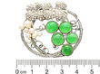 Vintage Chrysoprase and Pearl Brooch ruler 