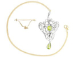 Antique Peridot Pendant Brooch in gold