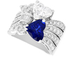 Heart Cut Sapphire and Diamond Ring