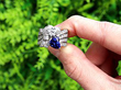 Heart Cut Sapphire and Diamond Ring