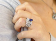 Sapphire and Diamond Ring on finger