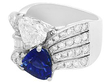 Heart Cut Sapphire and Diamond Ring