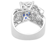 Heart Cut Sapphire and Diamond Ring