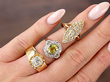 Yellow Gold Diamond Gents Ring