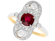 Edwardian Ruby and Diamond Dress Ring