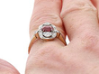 Ruby and Diamond Marquise Ring on Hand
