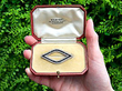 Cartier Black Onyx and Diamond Brooch boxed outside