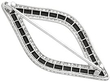 Onyx brooch with diamonds reverse