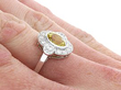 Bezel Set Sapphire and Diamond Ring wearing
