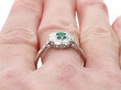 Emerald Cut Emerald Ring with Diamonds wearing 