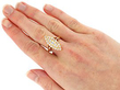 Marquise Shape Cluster Ring in Gold wearing