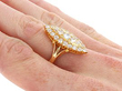 Marquise Shape Cluster Ring in Gold wearing