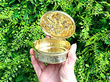 Sterling Silver Table Snuff Box outside open