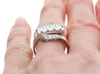 Emerald Cut Diamond Twist Ring Wearing 