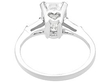 Emerald Cut Engagement Ring Platinum back