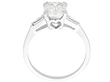Emerald Cut Engagement Ring Platinum side