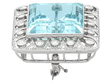 1920s Aquamarine Diamond Brooch for Sale