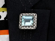 Aquamarine Diamond Brooch wearing