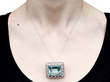 1920s Aquamarine Diamond Pendant wearing