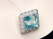 aquamarine Diamond Pendant wearing