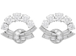 Round and Baguette Cut Diamond Earrings for Sale