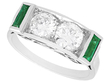 Diamond Ring with Synthetic Emeralds for Sale