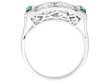 Diamond Ring with Synthetic Emeralds 