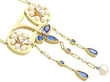 Art Nouveau Necklace in Gold with Sapphires and Pearls 