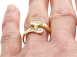Diamond Twist Ring Yellow Gold on Hand