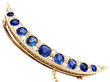 Sapphire Crescent Brooch in Yellow Gold 