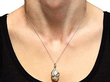 Natural Pearl and Diamond Pendant Platinum wearing