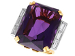 Emerald Cut Amethyst Ring in Yellow Gold