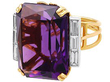 Emerald Cut Amethyst Ring in Yellow Gold