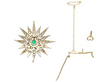 Victorian Emerald and Diamond Star Brooch