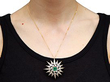 Wearing Victorian Emerald and Diamond Star pendant