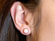 Gold Opal Stud Earrings UK Wearing