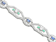 Sapphire Emerald and Diamond Bracelet