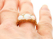 Opal Trilogy Ring in Yellow Gold wearing 