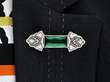 Wearing Tourmaline Brooch with Diamonds