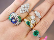 gemstone rings on hand