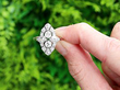 Bezel Set Diamond Cluster Ring in Platinum outside