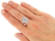 Bezel Set Diamond Cluster Ring in Platinum wearing