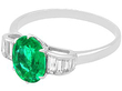 Emerald and Diamond Ring in Platinum