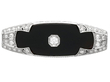 Art Deco Onyx Brooch with Diamonds 