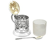 Victorian Silver Mustard Pot with Liner open