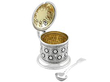 Desirable Style Silver Mustard Pot open