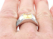 Ceylon Yellow Sapphire Ring in Platinum on finger